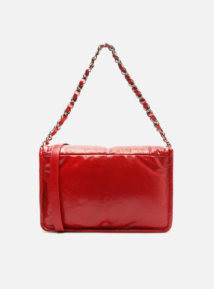 Bolsa Tiracolo Vermelha Arezzo Couro Puffy Média