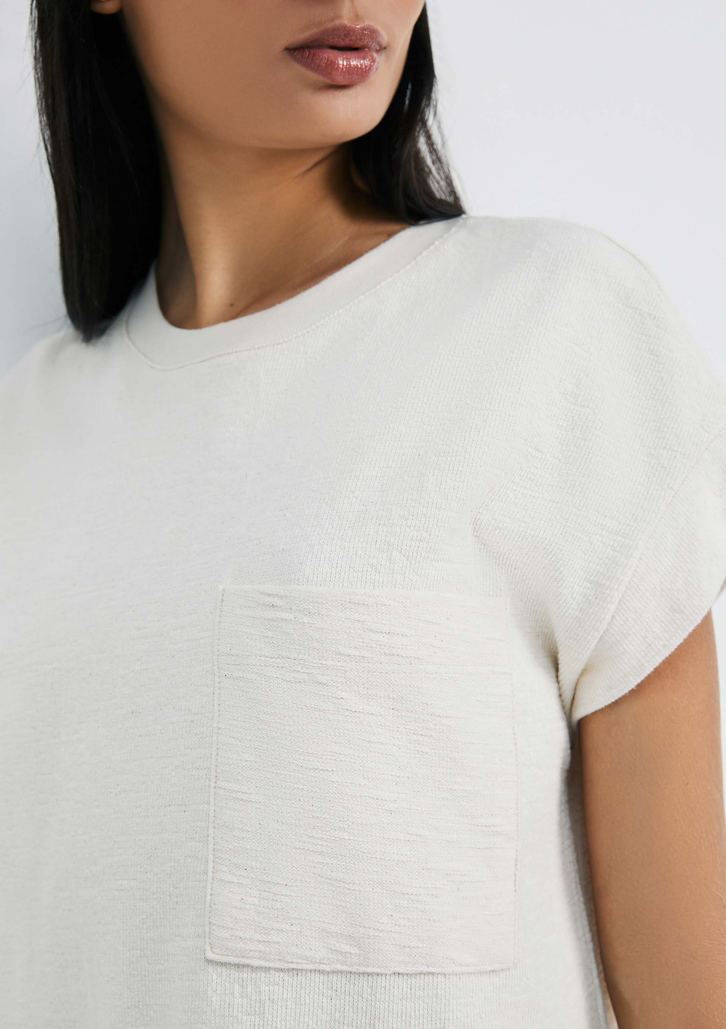 Vestido Branco Hering Básico Curto Com Bolso