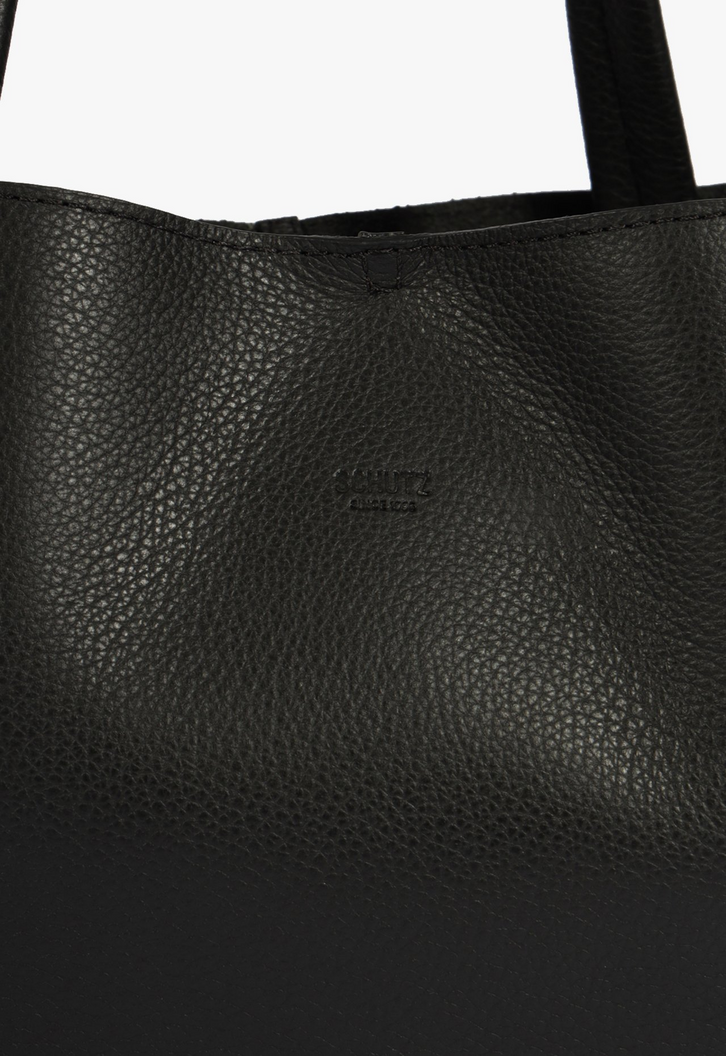 Bolsa Tote Liah Média Couro Preta | ZZ MALL
