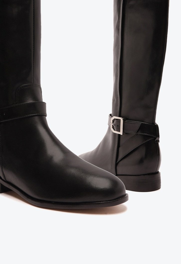 Bota Preta Couro Cano Longo Montaria Savannah