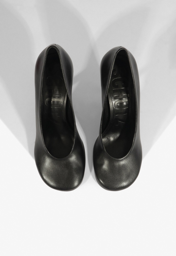 Scarpin Couro Salto Fino Alto Preto