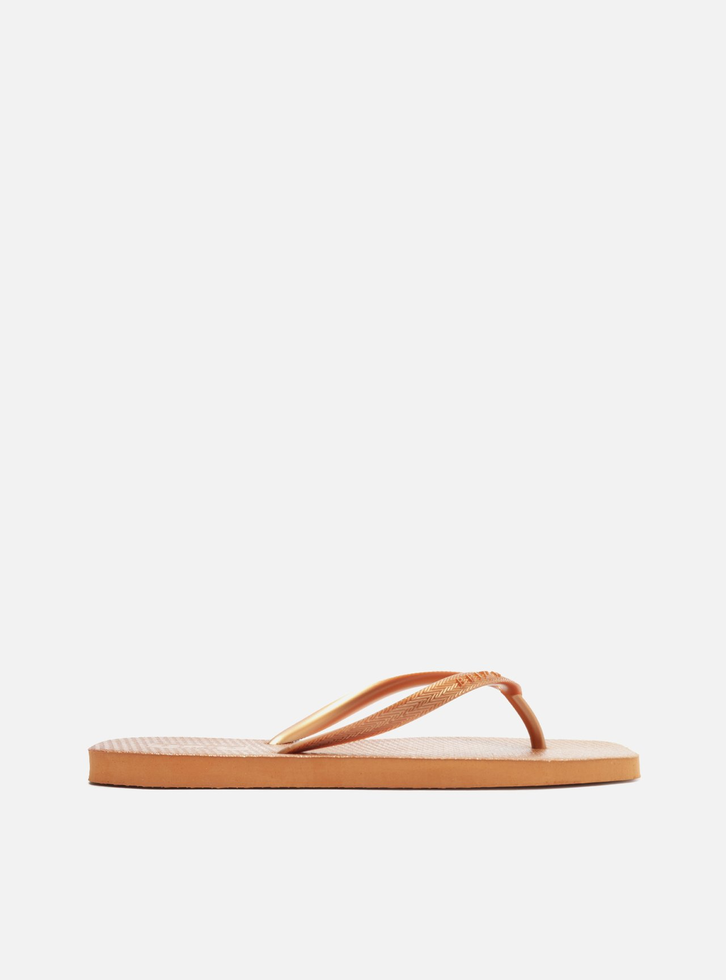 Chinelo de Dedo Laranja Metal Square Brizza