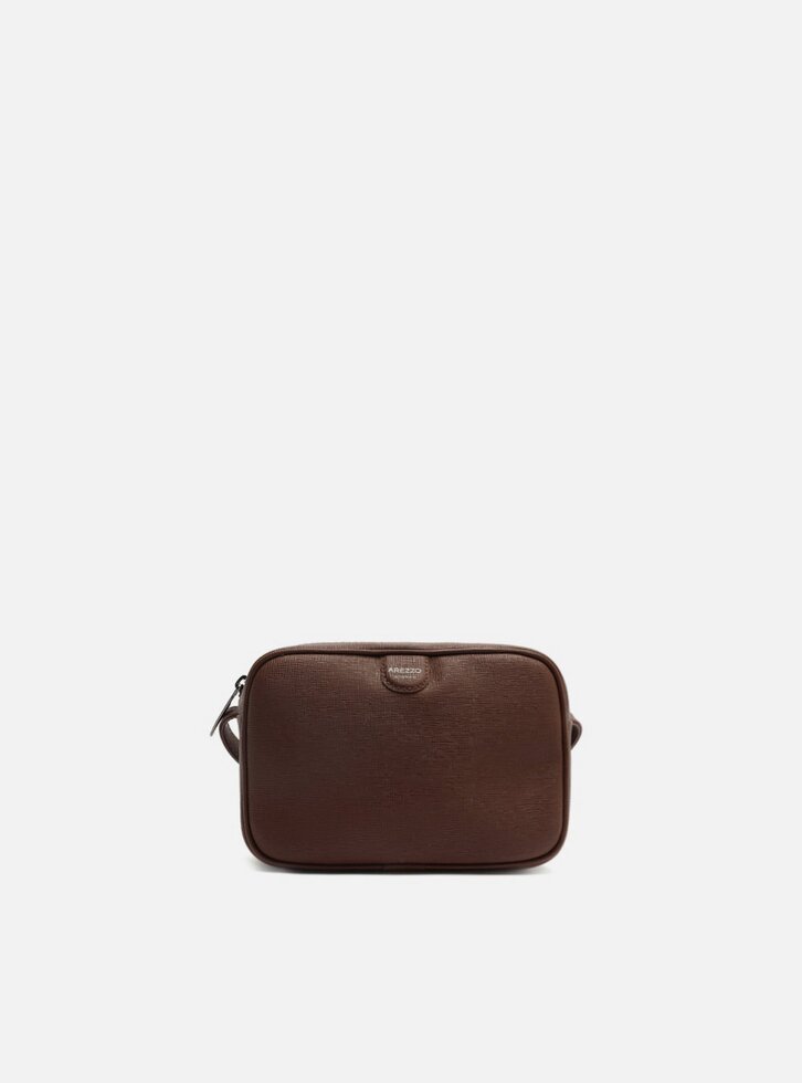 Bolsa Tiracolo Marrom Pequena Metais