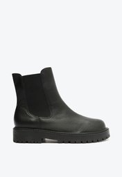 Bota couro chelsea tratorada preta arezzo top
