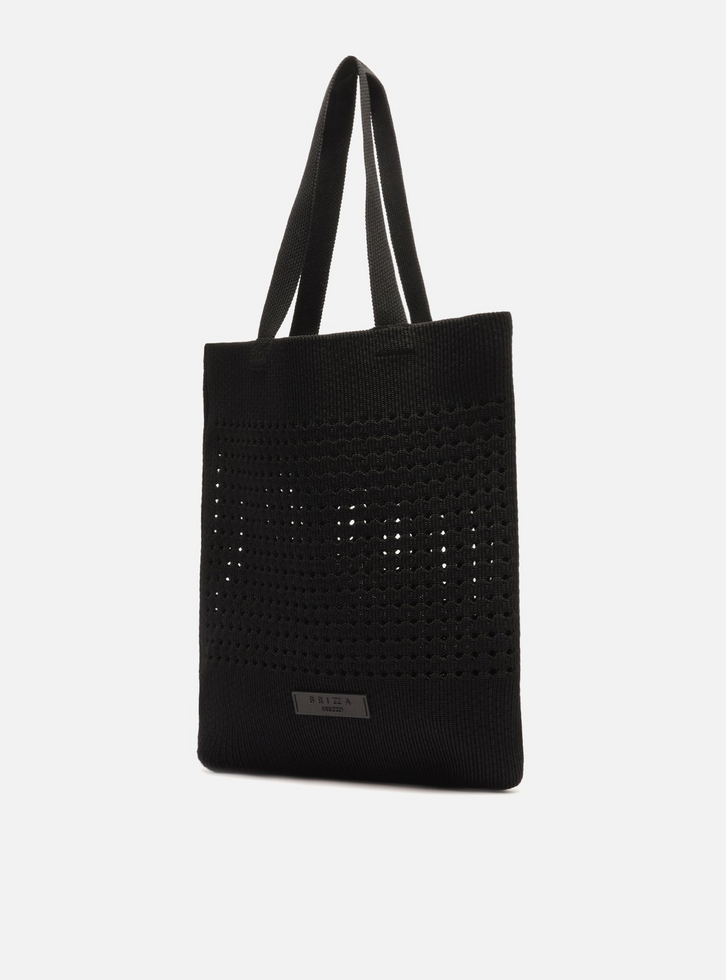 Bolsa Shopping Crochê Preto Grande Brizza | ZZ MALL