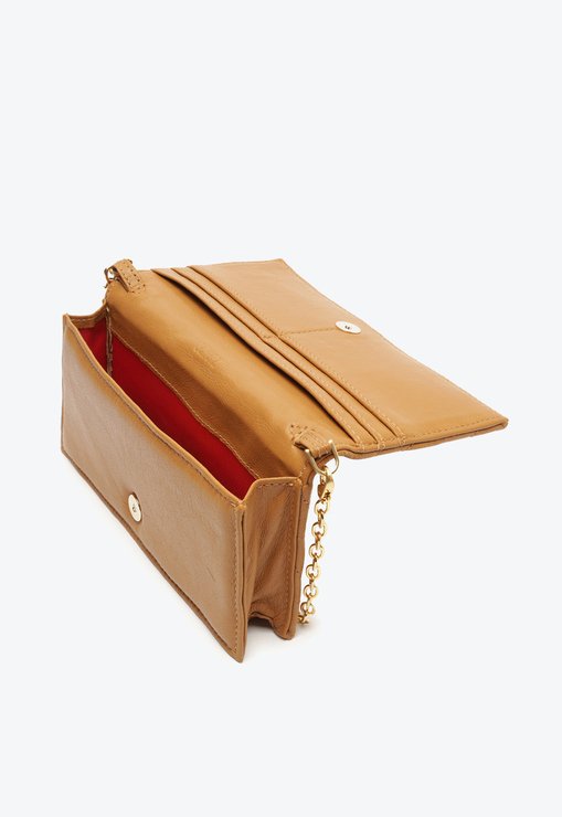 Bolsa Carteira Believe Matelassê Couro Marrom