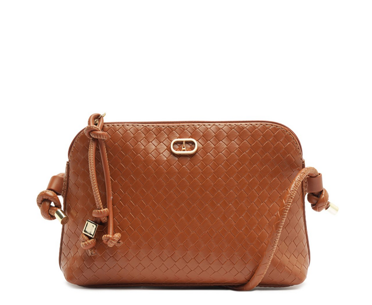 Bolsa Tiracolo Média Detalhe Nó Marrom