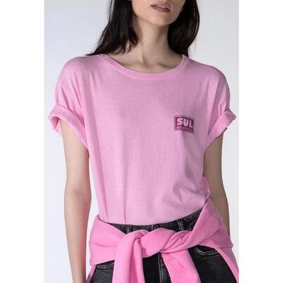 Camiseta Com Estampa Rosa Schutz Olivia Em Malha