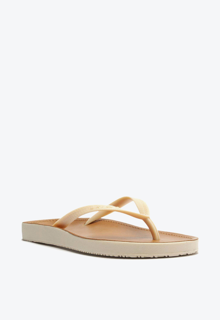 Chinelo De Dedo Off-white Brizza Palmilha Marrom