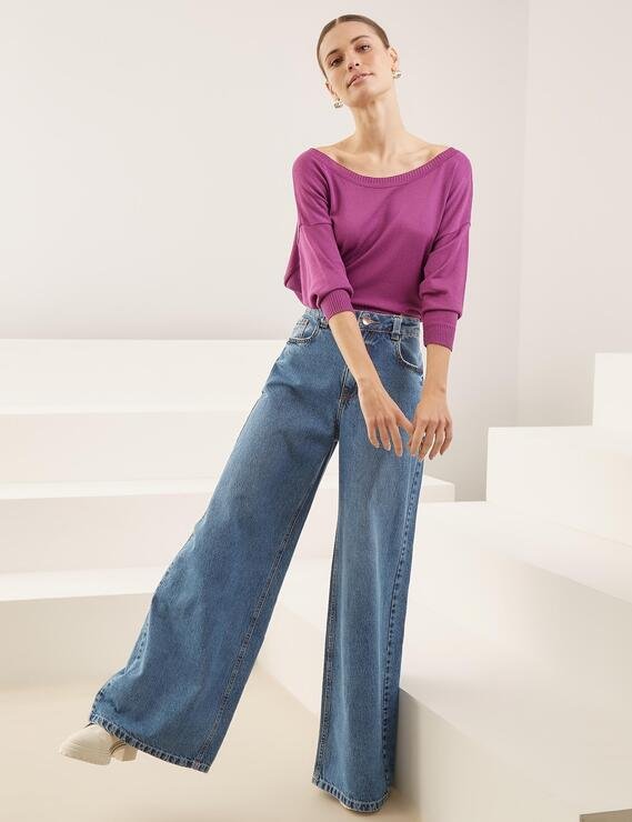 Calça Wide Leg Sephora Jeans Médio Lofty Style