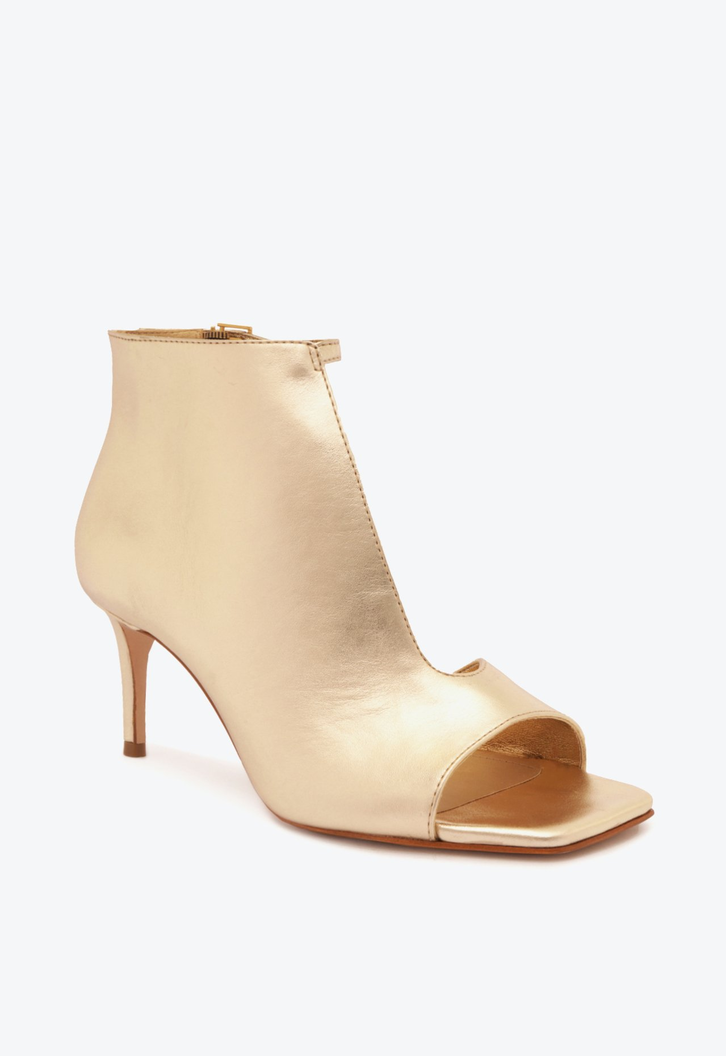 Sandal Boot Couro Dourada