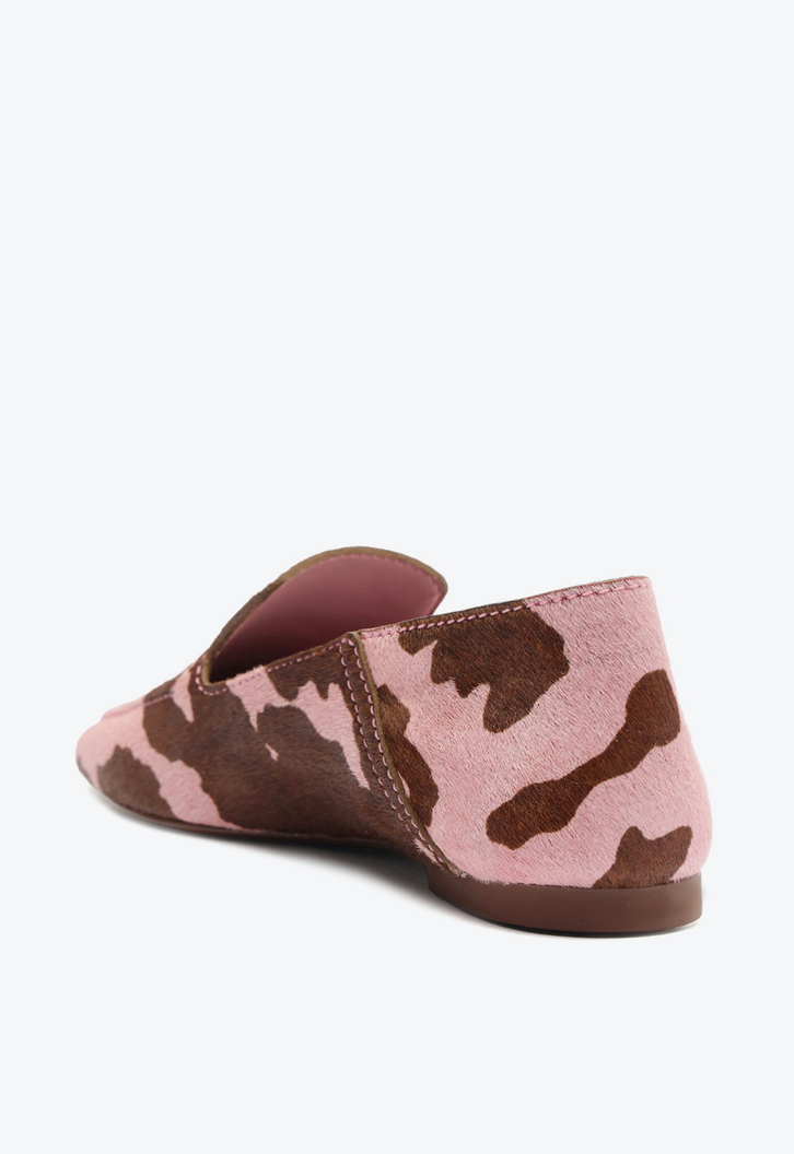 Mocassim Wild Flats Pelo Rosa e Marrom
