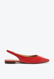 Sapatilha Slingback Bico Fino Vermelha