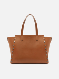Bolsa Shopping Marrom Arezzo Grande Tachas