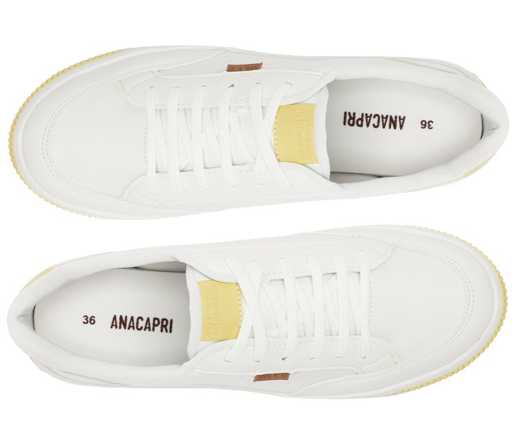 Tênis Branco E Anacapri Sola Vulcanizada Urban Furinhos Blush