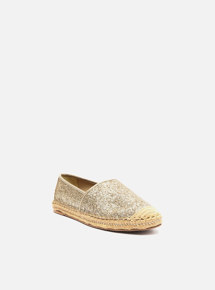 Espadrille Rasteira Dourada Arezzo Glitter Fechada