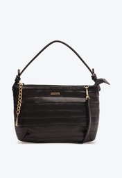 Crossbody Preta Anacapri Baguete Matelassê Horizontal Média