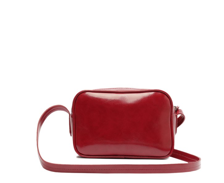 Bolsa Tiracolo Média Fecho Duplo Zíper Vermelha