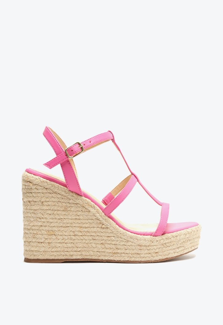 Sandália Plataforma Pink Arezzo Corda Tiras