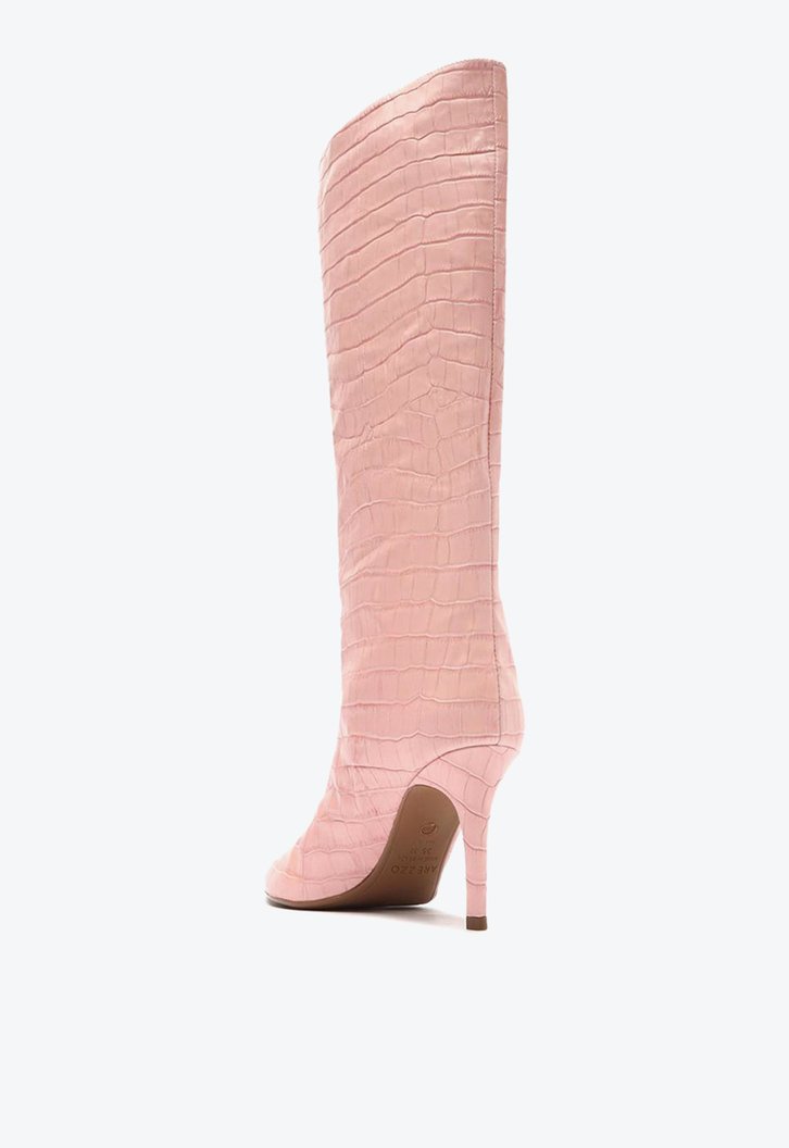 Bota Rosa Arezzo Soft Croco Cano Alto Miranda