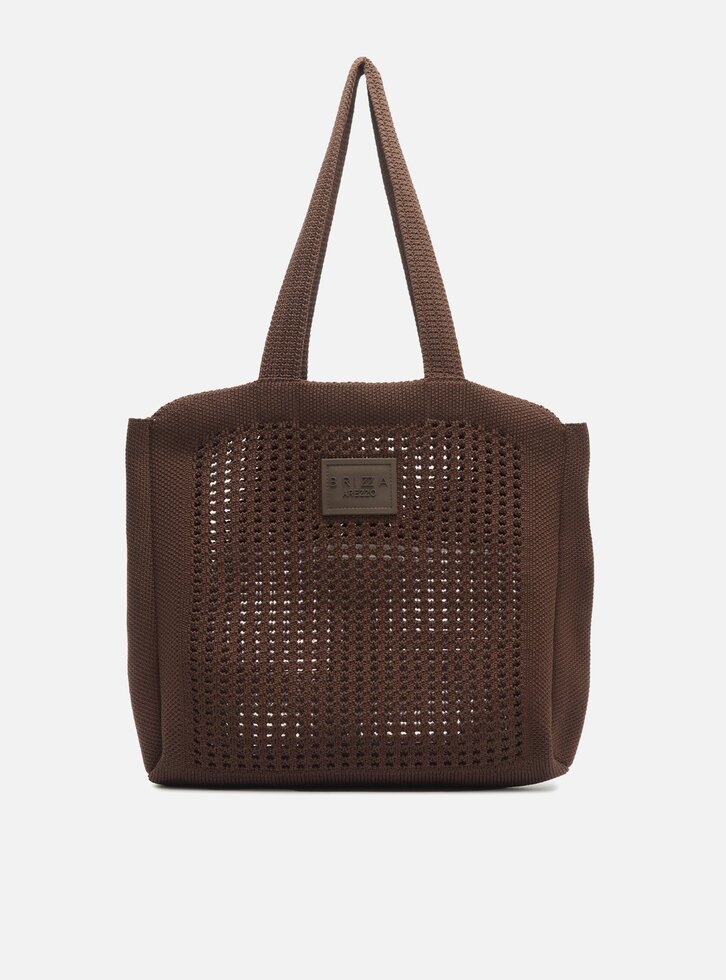 Bolsa Shopping Marrom Knit Grande Brizza