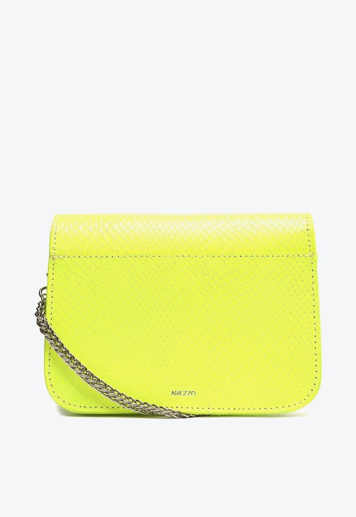 Bolsa Tiracolo Amarela Arezzo Couro Skin Karen Pequena