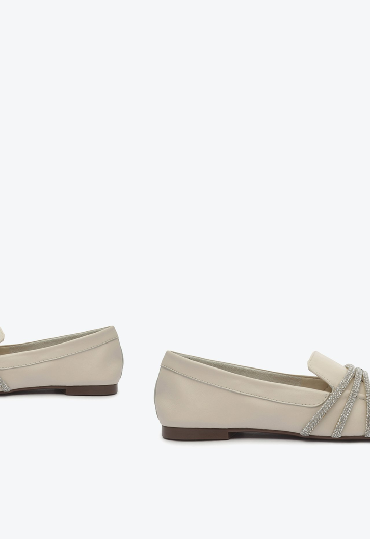 Mocassim Couro Brilho Branco