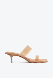 Sapato Mule Schutz Hot Transparency Vinil Bege