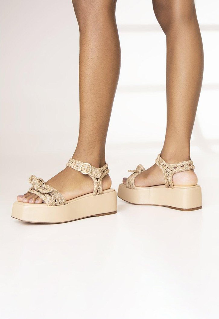 Raffia Clarita Flatform Bege