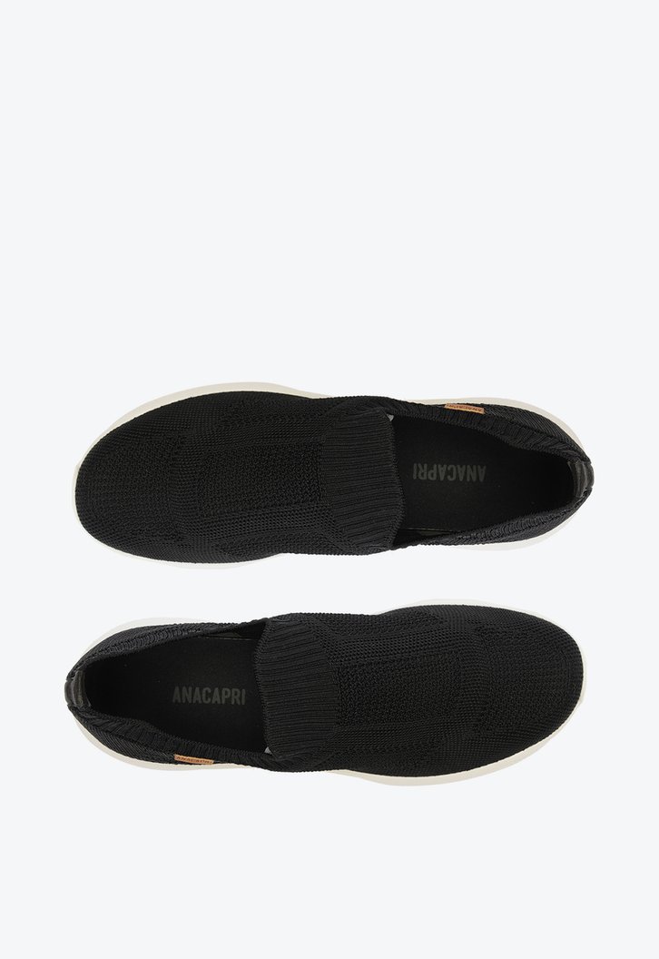 Tênis Slip On Preto Anacapri Chunky Knit