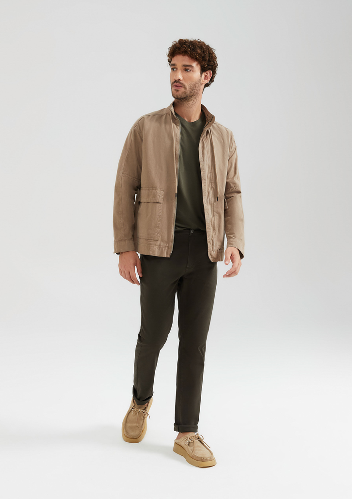 Calça Verde Hering Slim Em Sarja
