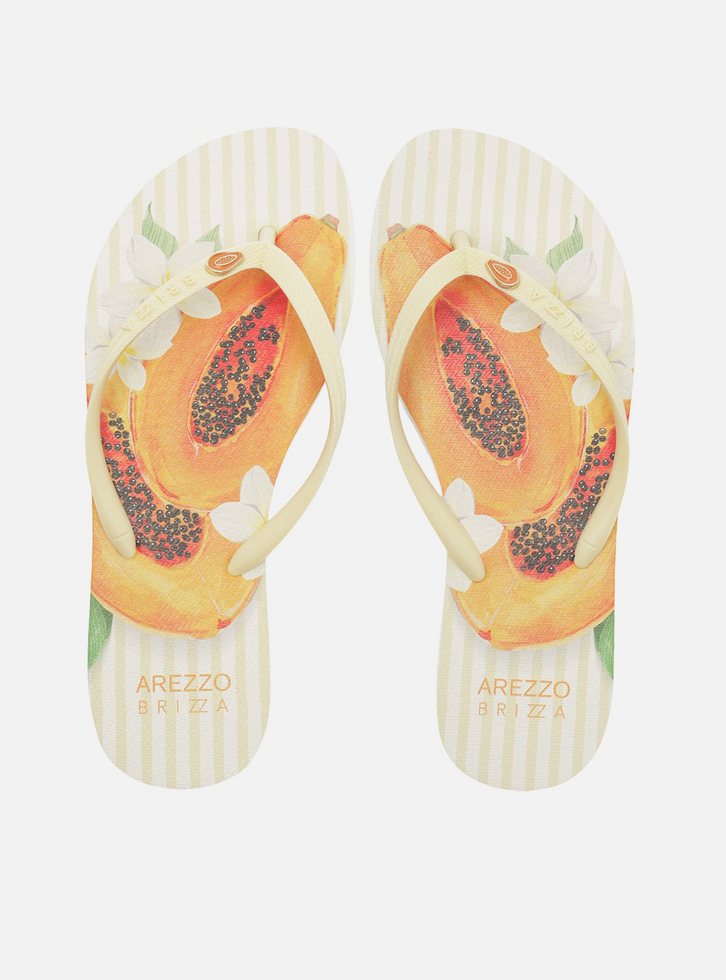 Chinelo de Dedo Amarela Plataforma Logo Brizza