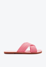 Rasteira Rosa Anacapri Tiras Cruzadas Trançada Monocolor Colorvibes