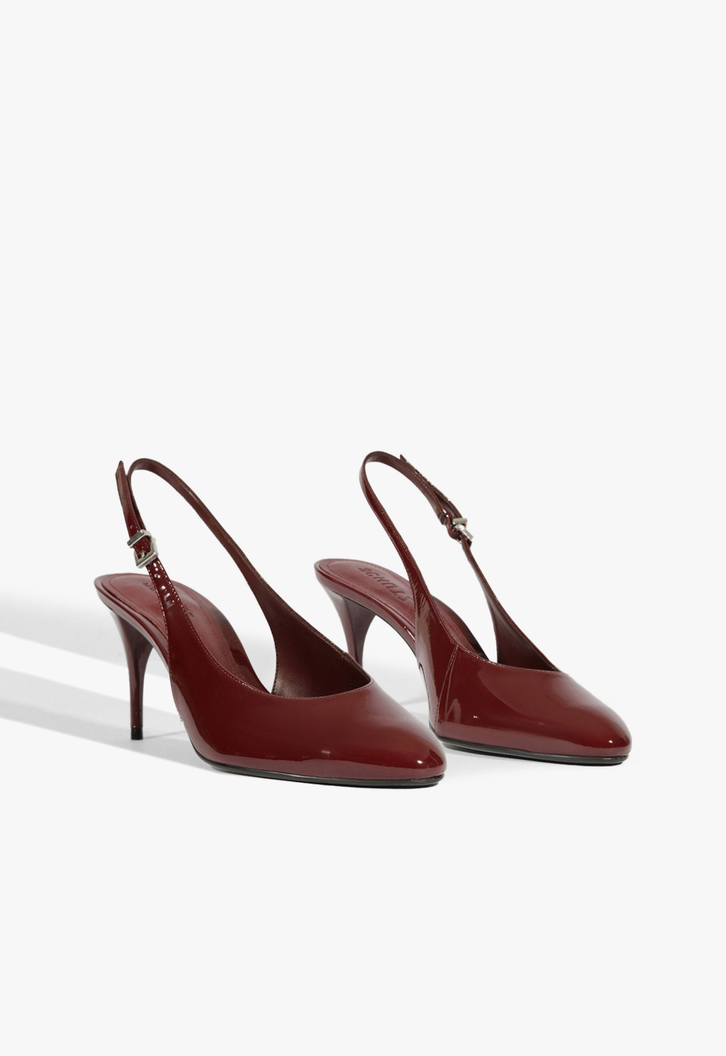 Sapato Scarpin Slingback Modern Round Vermelho