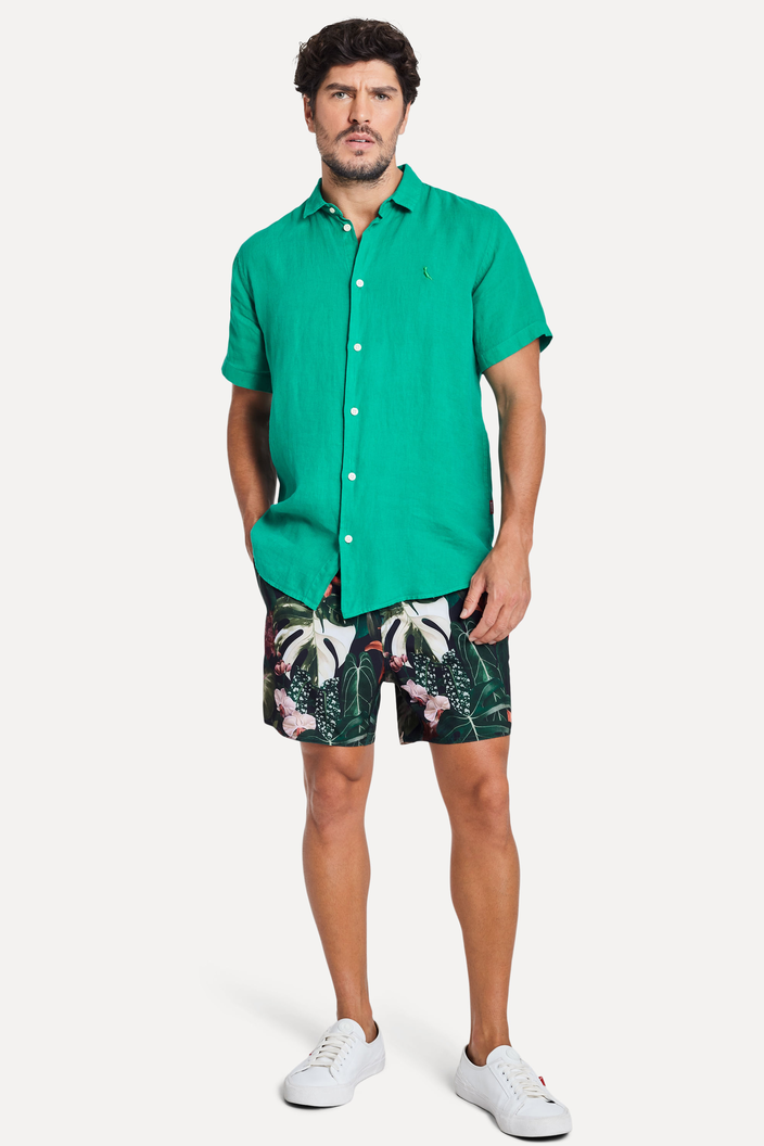 CAMISA VERDE RESERVA PF MC LINHO