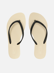 Kit Chinelo de Dedo Branco e Preto e Pouch