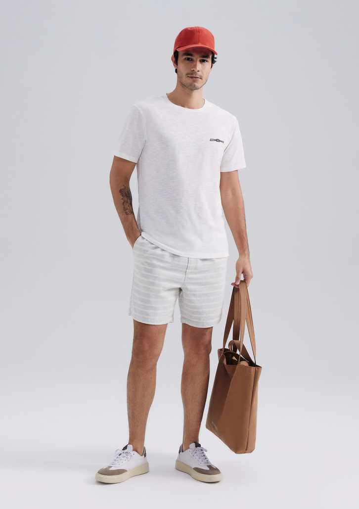 Bermuda Masculina Verde Hering Jogger Rústica Listrada