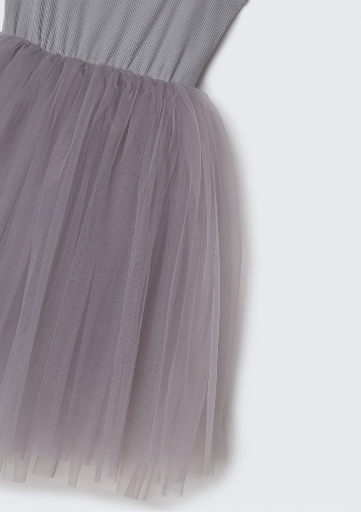 Vestido Cinza Hering Kids Curto Infantil Em Tule