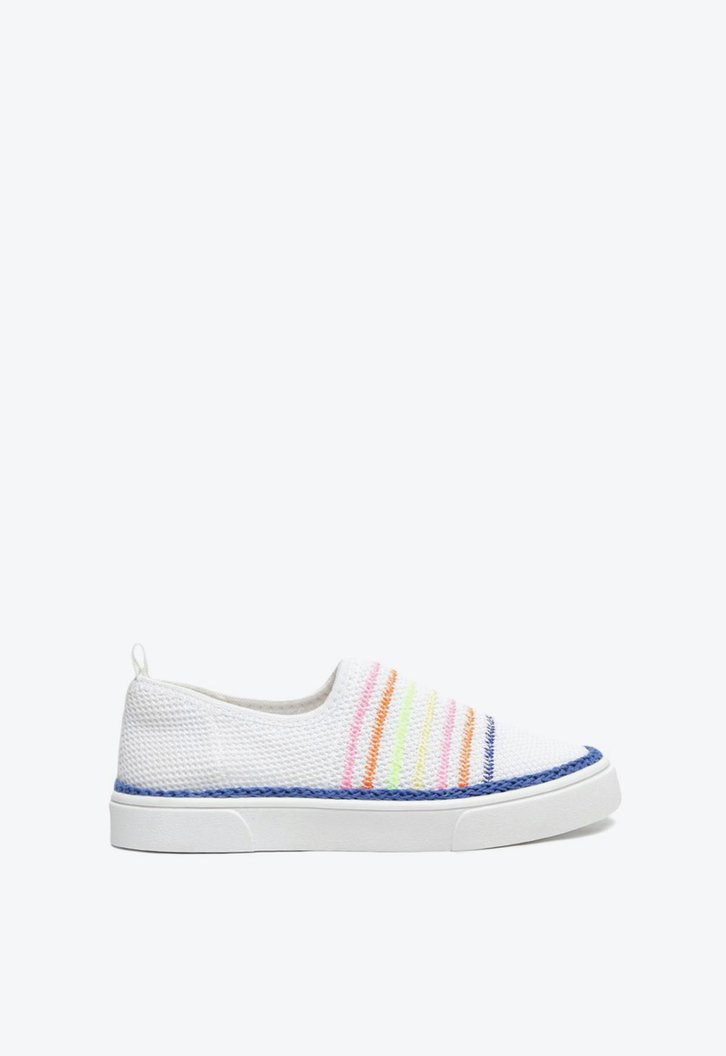Tênis Slip On Branco Arezzo Listras Bambini