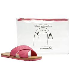 Kit Anacapri Rasteira Rosa E Necessaire Flork