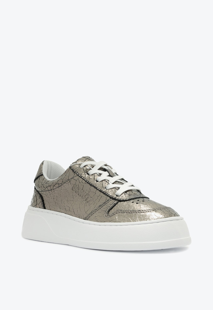 TÊNIS FLATFORM COURO cinza