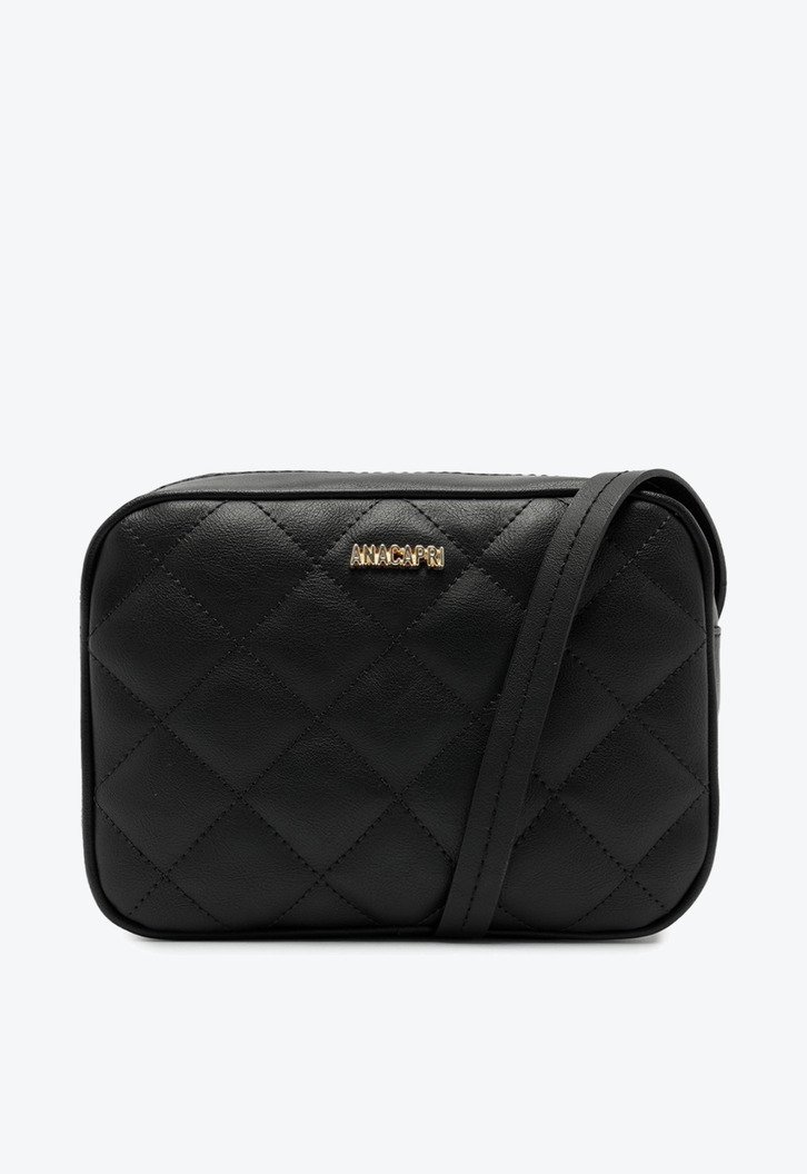 Bolsa Tiracolo Média Metalassê Triangular Preta