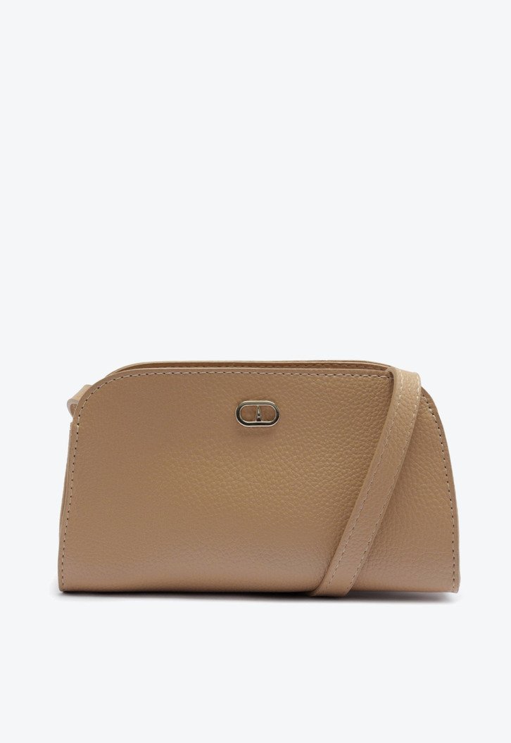 Bolsa Tiracolo Média Arredondada Bege