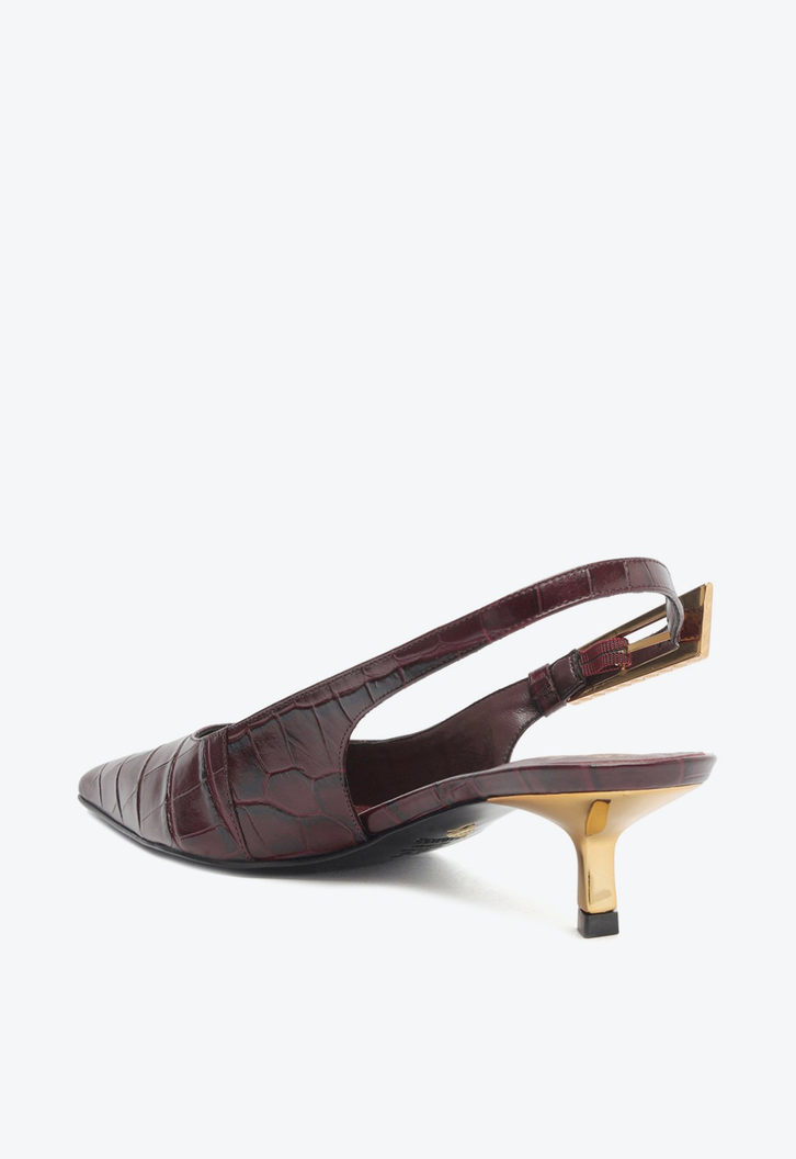 Sapato Slingback Couro Vermelho