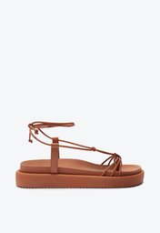 Sandália Flatform Marrom Anacapri Amarração Multitiras