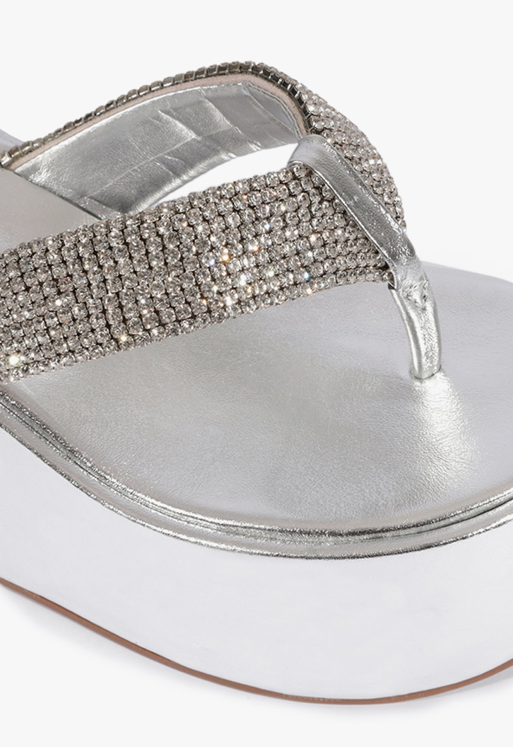 Chinelo Plataforma Prata