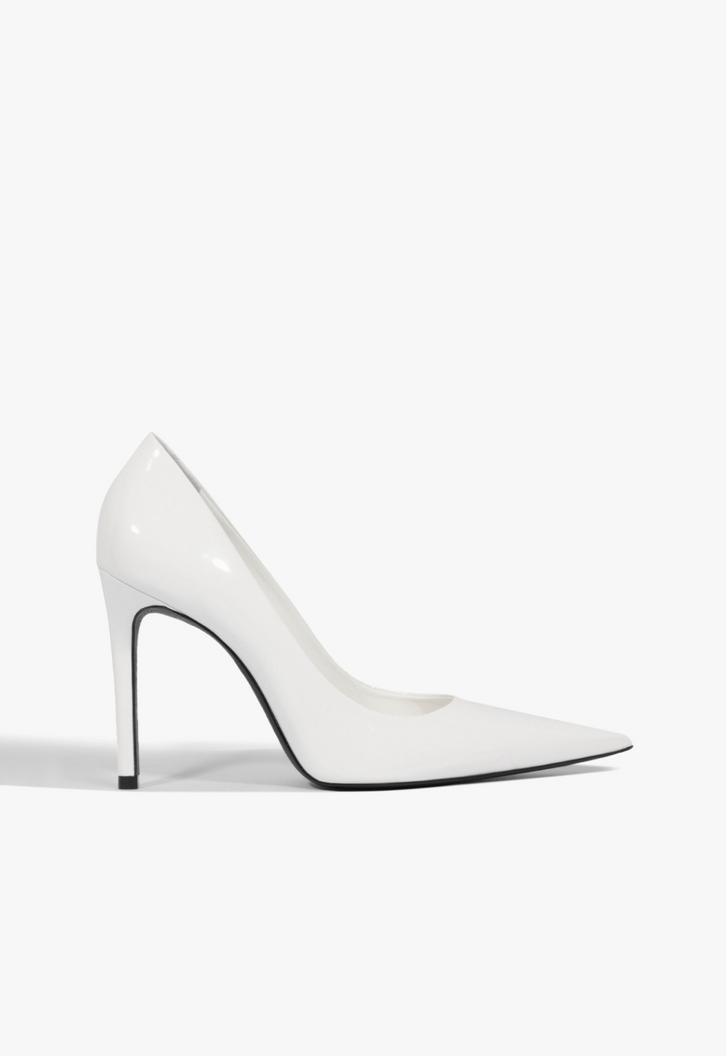 Scarpin Schutz Clara Bico Fino Couro Branca