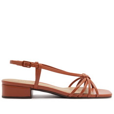 Sandália Salto Bloco Nó Marrom