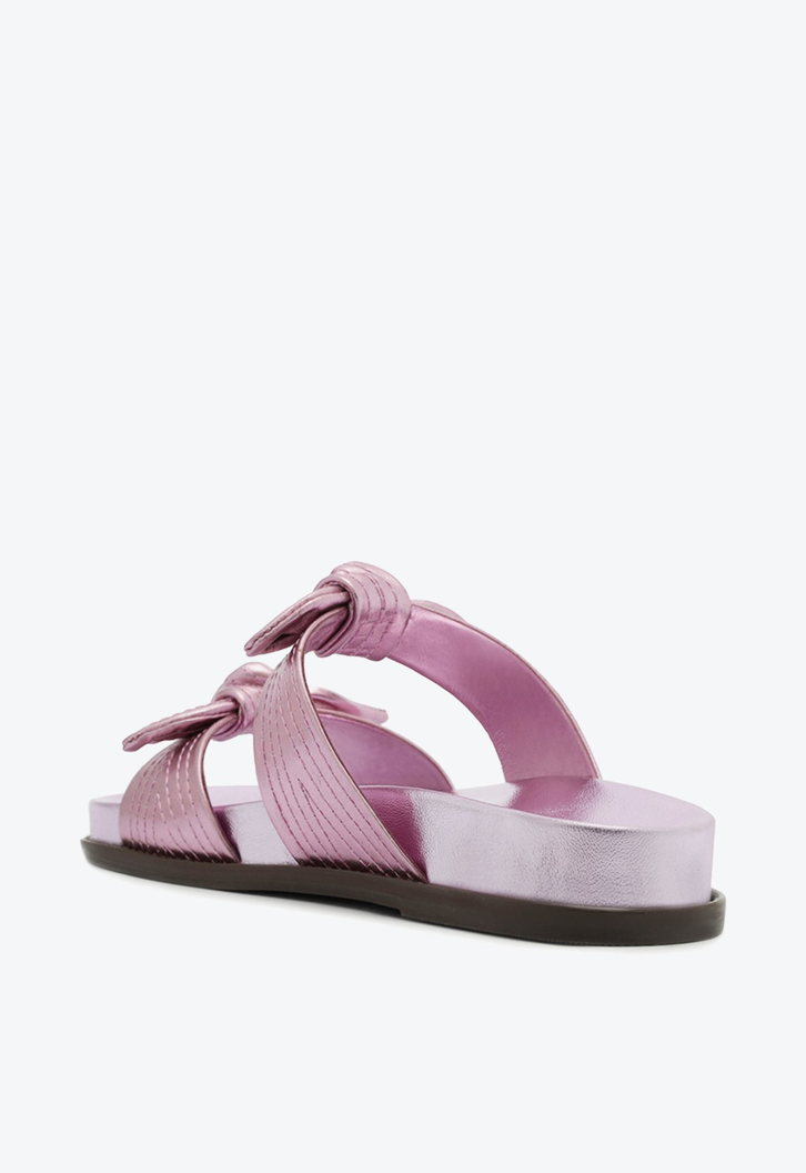 Sandália Papete couro roxo