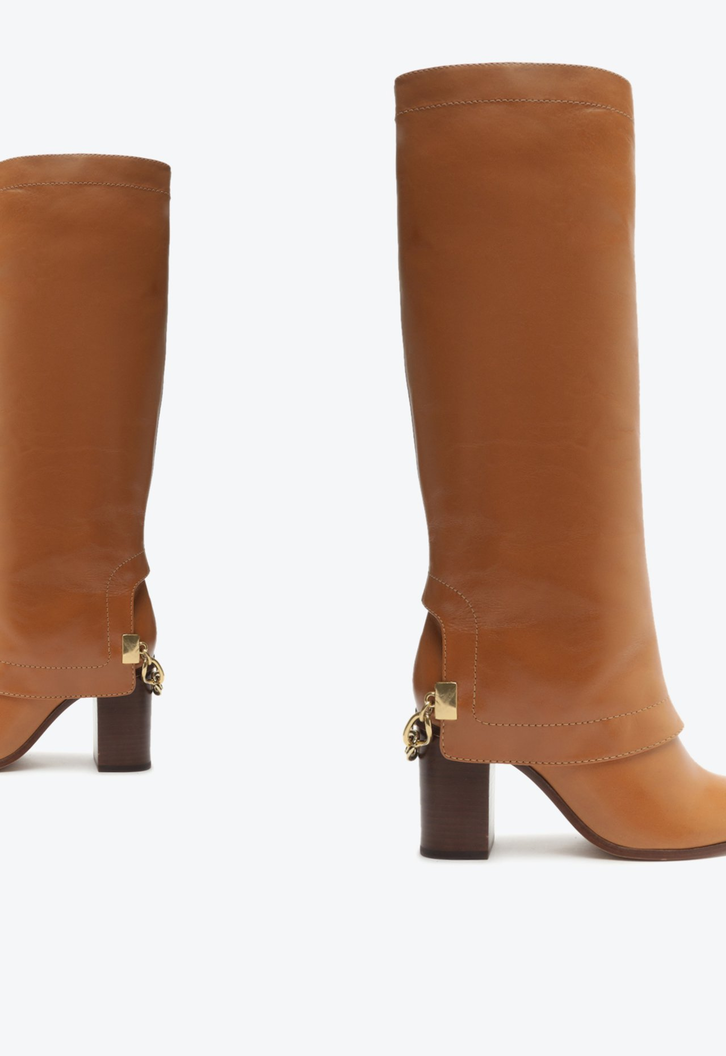 Bota Emmi Couro Cano Alto Marrom